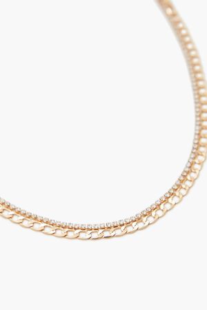 GOLD Layered Rhinestone Necklace, image 3