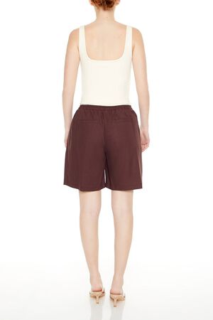 BROWN Drawstring Trouser Shorts, image 3