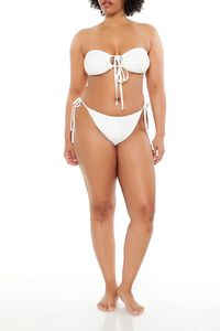 WHITE Plus Size String Bikini Bottoms, image 1