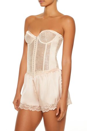CHAMPAGNE Rhinestone Lingerie Corset Tube Top, image 3