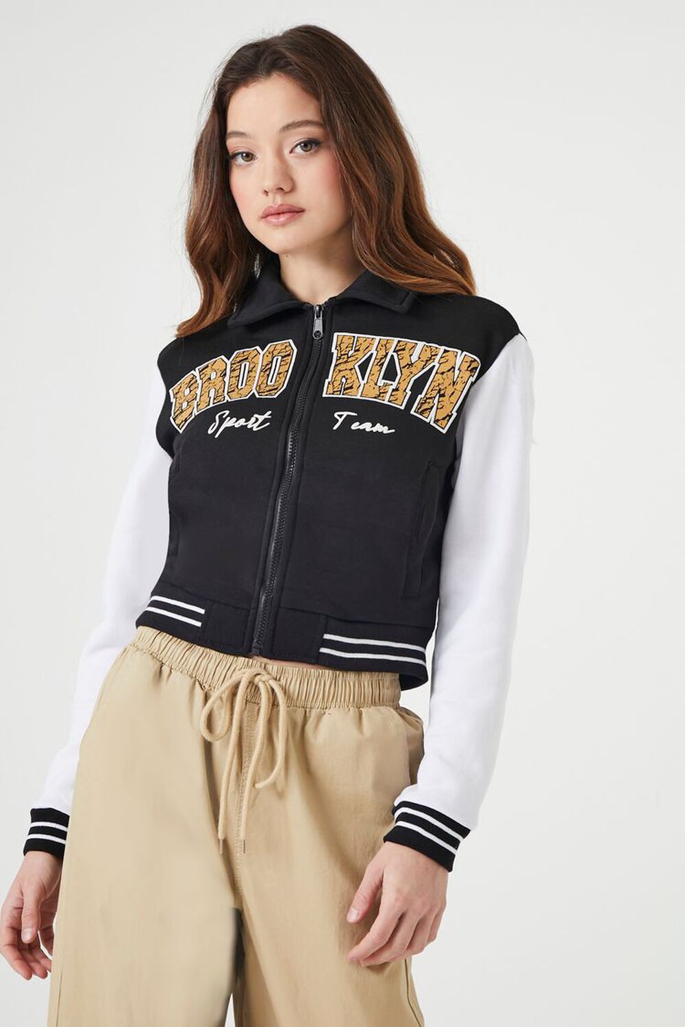 BLACK/MULTI Brooklyn Zip-Up Bomber Jacket, image 2