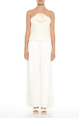 CREAM Rosette Peplum Tube Top, image 2