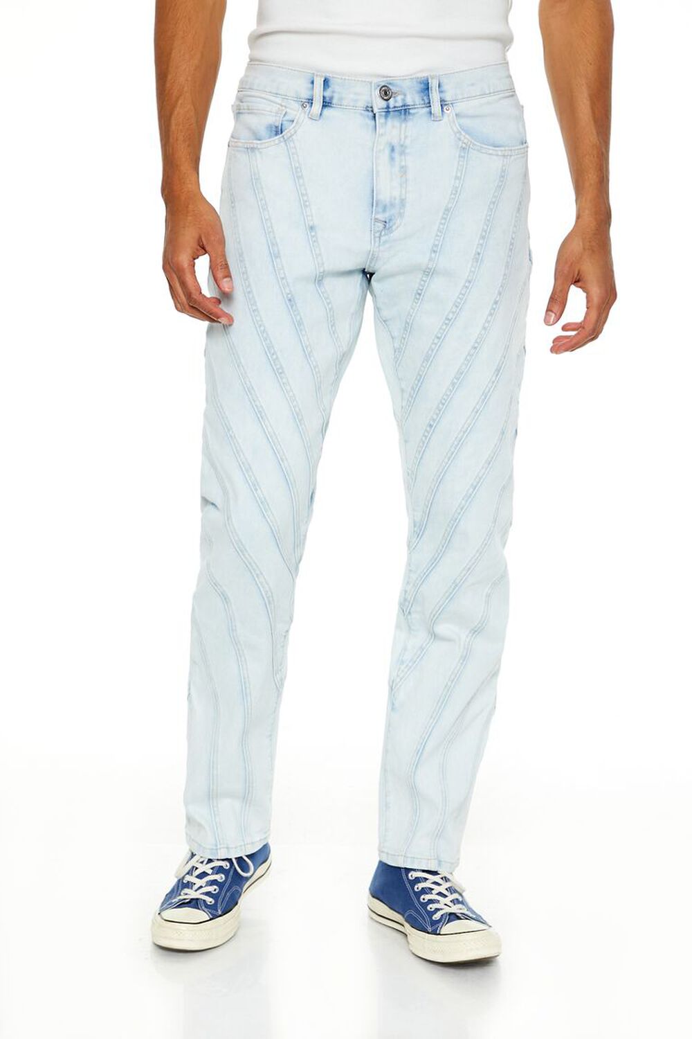 LIGHT DENIM Bleach Wash Slim-Fit Jeans, image 2