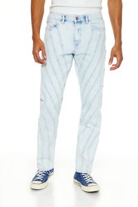 LIGHT DENIM Bleach Wash Slim-Fit Jeans, image 2