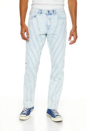 LIGHT DENIM Bleach Wash Slim-Fit Jeans, image 2