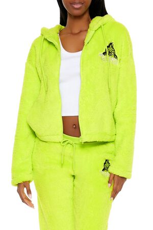 GREEN/MULTI The Grinch Embroidered Zip-Up Hoodie, image 1