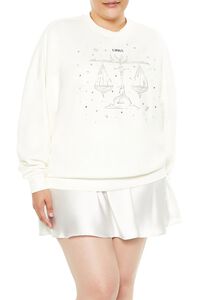 WHITE/MULTI Plus Size Beaded Libra Pullover, image 1