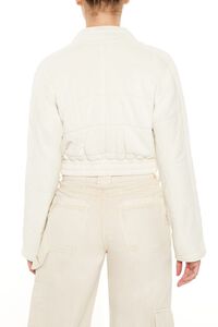 WHITE Quilted Zip-Up Cropped Jacket, image 5