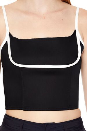 BLACK/WHITE Two-Tone Cropped Cami, image 3