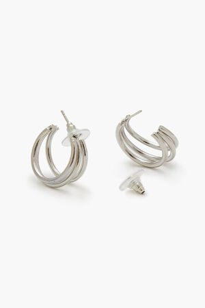 SILVER Hoop & Teardrop Drop Earring Set, image 3