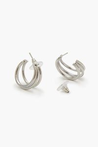 SILVER Hoop & Teardrop Drop Earring Set, image 3