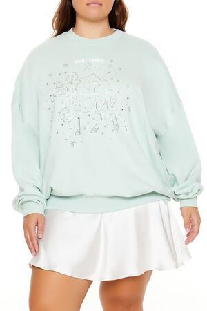 SEAFOAM/MULTI Plus Size Beaded Sagittarius Pullover, image 1