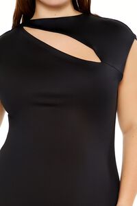 BLACK Plus Size Twist-Front Mini Dress, image 5