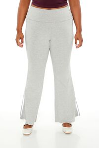HEATHER GREY Plus Size Two-Tone Flare Leggings, image 2
