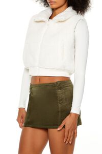 DESERT SAND Faux Shearling Cropped Vest, image 4