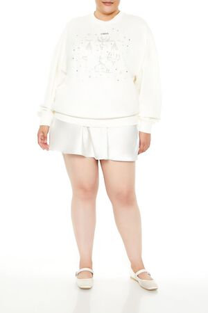 WHITE/MULTI Plus Size Beaded Libra Pullover, image 2