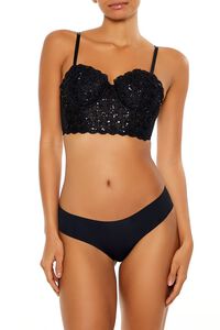 BLACK Sequin Lingerie Cropped Cami, image 1