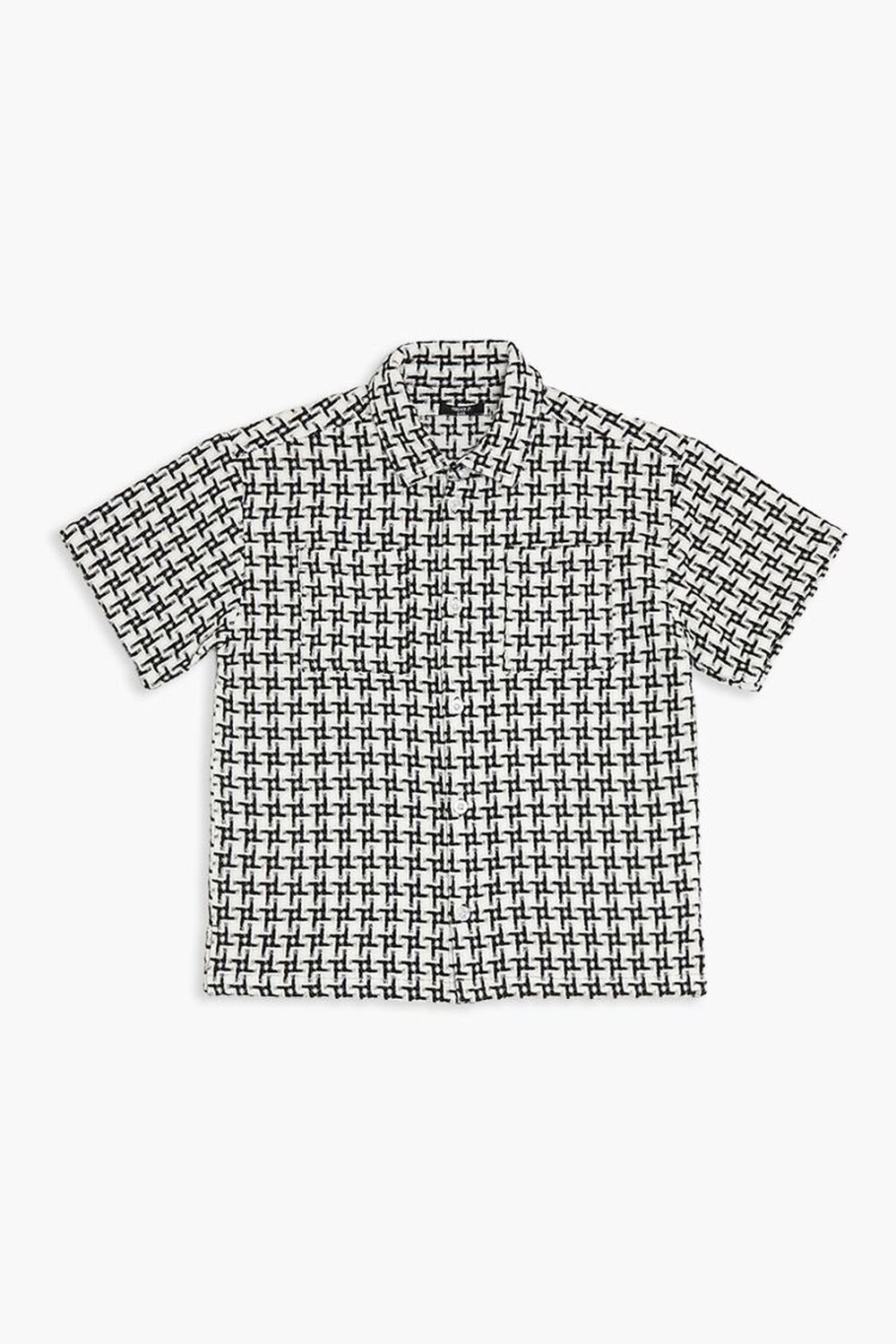 BLACK/WHITE Kids Geo Print Shirt (Girls + Boys), image 1