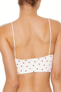 WHITE/RED Seamless Heart Print Bralette, image 5