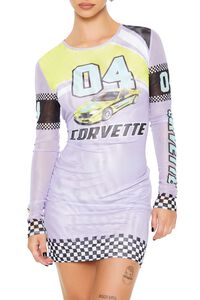 PURPLE/MULTI Corvette Graphic Mini Dress, image 5