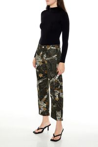 GREEN/MULTI Leaf Camo Print Twill Pants, image 3