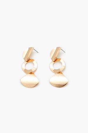 GOLD Tiered Geo Drop Earrings, image 1
