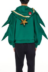 LIME/MULTI Christmas Tree Pajama Zip-Up Hoodie, image 5