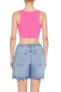 PINK Ribbed Sweater-Knit Crop Top, image 6