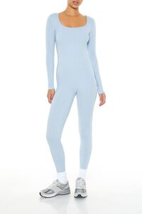 STONE BLUE Scoop Ribbed Knit Jumpsuit, image 1