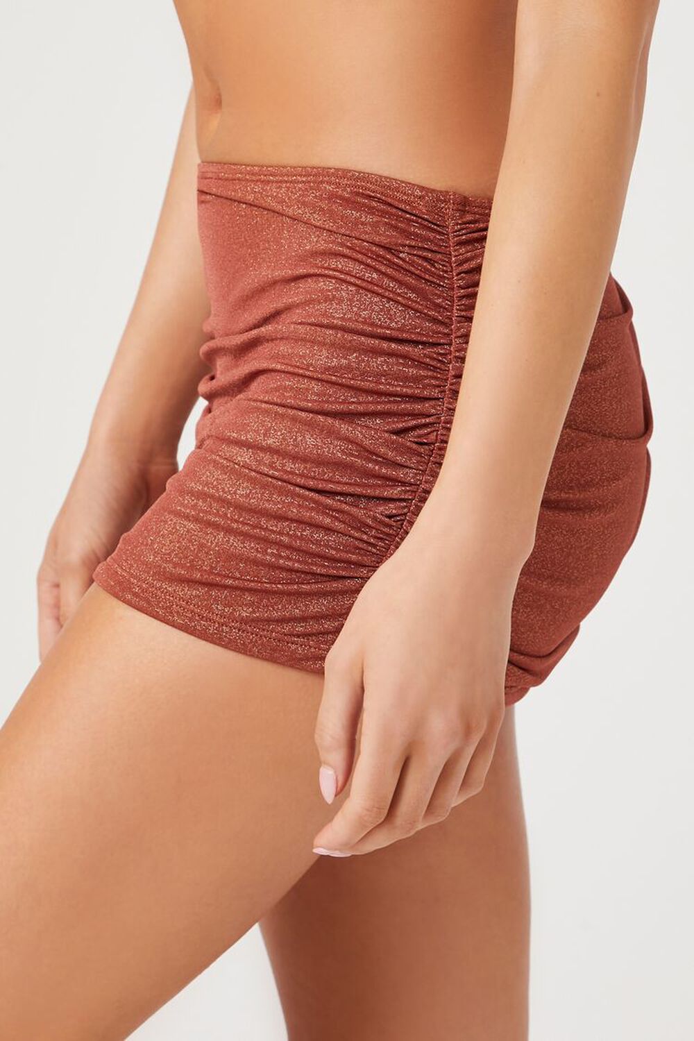 RUST/GOLD Glitter Knit Swim Cover-Up Skirt, image 3