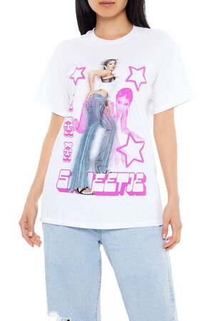 WHITE/MULTI Saweetie Graphic Tee, image 1