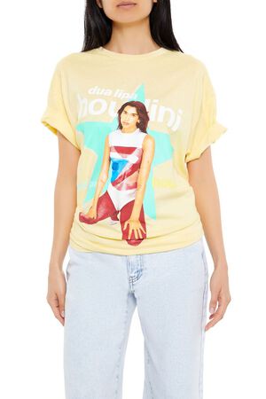 YELLOW/MULTI Oversized Dua Lipa Graphic Tee, image 1