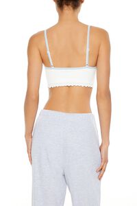 WHITE/BLUE Seamless Bow Longline Bralette, image 5