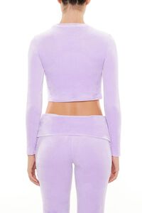 LAVENDER Velour Long-Sleeve Crop Top, image 5