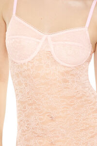 BABY PINK Fitted Sheer Lace Cami Jumpsuit, image 5