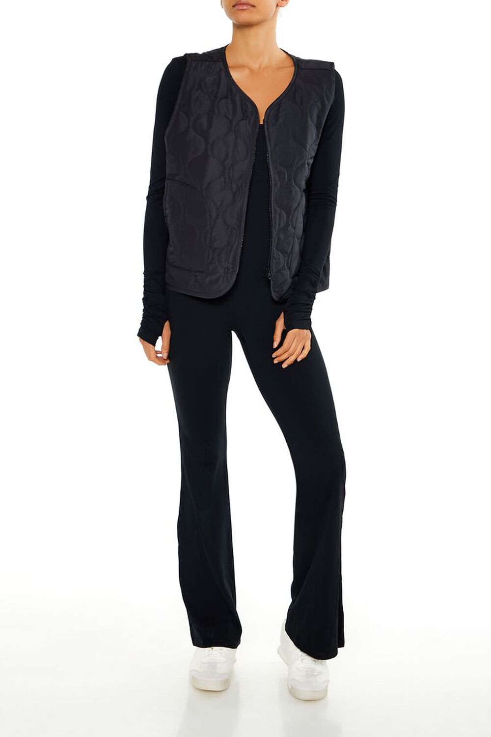 BLACK Active Quilted Zip-Up Vest, image 2