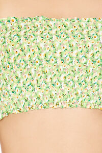 LIME/MULTI Cropped Floral Print Tube Top, image 5