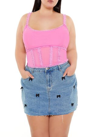 AZALEA Plus Size Mesh Ruffle-Trim Cami, image 1