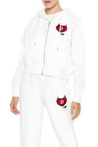 WHITE/MULTI Stealin Hearts Patch Zip-Up Hoodie, image 1