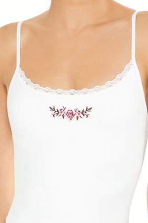WHITE Seamless Rose Lingerie Bodysuit, image 3