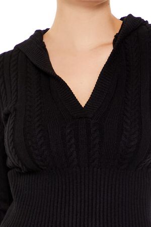 HIGH RISK RED Hooded Cable Knit Sweater, image 3