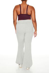 HEATHER GREY Plus Size Two-Tone Flare Leggings, image 4
