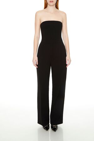BLACK Strapless Straight-Leg Jumpsuit, image 1