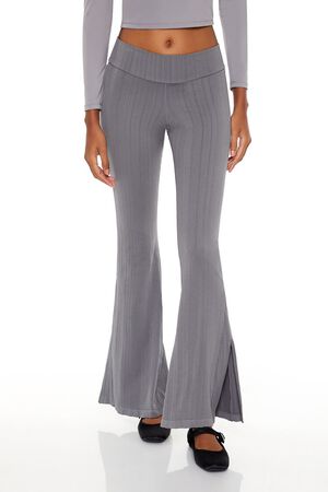 DARK GREY Seamless High-Rise Flare Pants, image 2