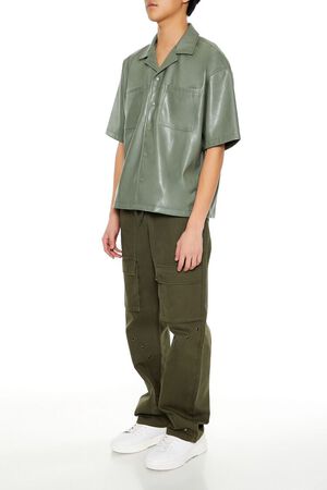 OLIVE Mid-Rise Drawstring Cargo Pants, image 3