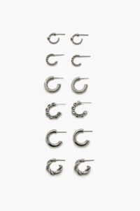 SILVER/CLEAR Assorted Hoop Earring Set, image 1
