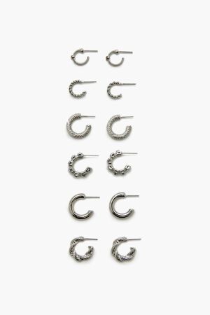 GOLD/CLEAR Assorted Hoop Earring Set, image 1