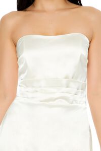 WHITE Satin Tube Handkerchief Mini Dress, image 5