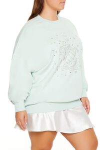 SEAFOAM/MULTI Plus Size Beaded Aquarius Pullover, image 4