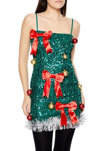 GREEN/MULTI Sequin Christmas Tree Dress, image 6